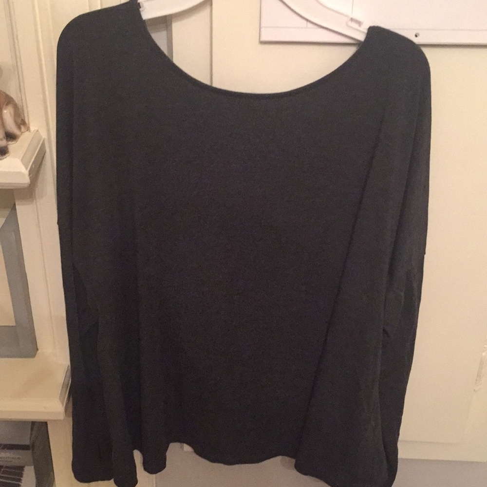 Grey Shirt with Cutout Back